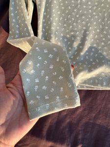 H&amp;M Fitted Sage green Floral Top/Size-S