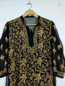 Black Lucknowi Kurti
