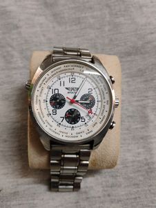 Aviator Men's Chronograph Watch With World Clock