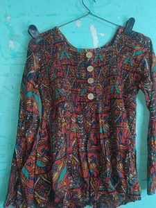 Boho Paisley Button-Down Top