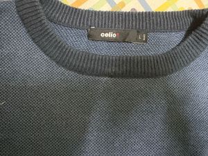 Blue Knit Crewneck Sweater