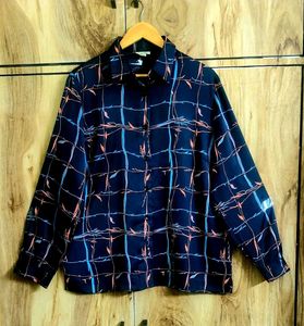 Black Printed Shirt Size-44+