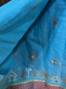 Blue Embroidered Saree