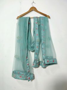 Teal Net Lehenga Choli ( Women)