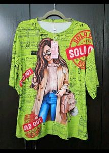 Green Graphic Print Tee