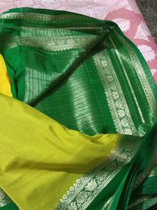 Yellow &amp; Green Saree