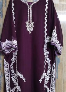 Purple Embroidered Kurthi 💜
