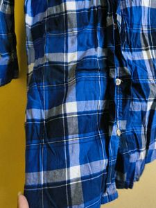 Blue And White Checks Shirt