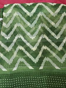 Mango Green Chevron Saree