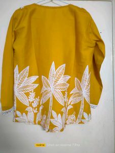 Yellow Printed Kurta