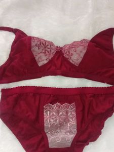 Burgundy Lace Lingerie Set
