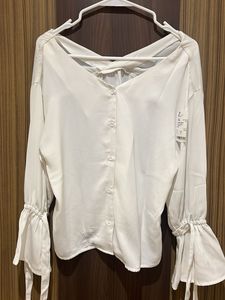 White Bell Sleeve Blouse