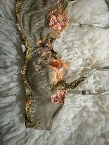Embroidery Work Net Bra
