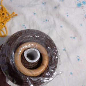 Brown Macrame 2mm Cord and wooden round