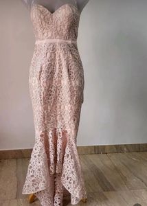 Blush Lace Mermaid Gown