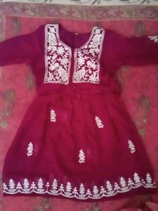 Elegant Maroon Embroidered Kurta