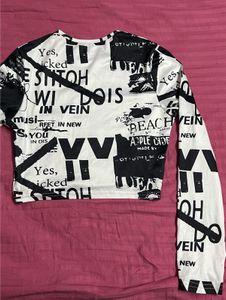 Graphic Print Long Sleeve Top