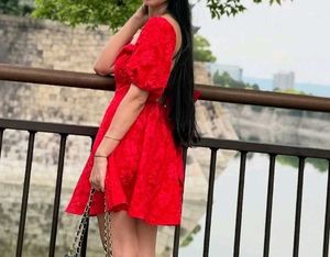 Red Floral Mini Dress
