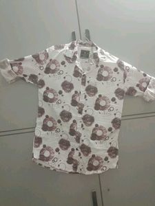 Abstract Print Button-Down Shirt