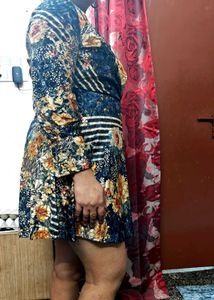 Zara New with tag Mini Flared Velvet Dress