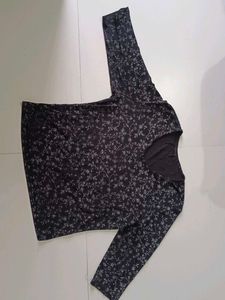 Branded Crop Black Top