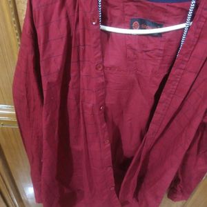 Burgundy Hooded Shirt