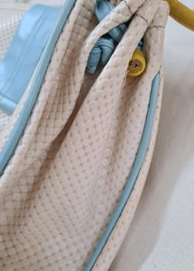 Cream Coloured Fancy Rexin Bag