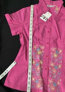 Pink Floral Embroidered Top