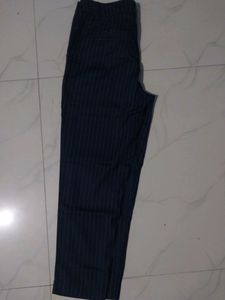 Black With Strip White Formal Pants For Women