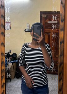 Black And White Striped Top
