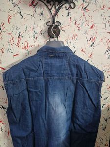 Denim Sleeveless Shirt