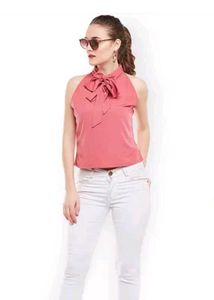 Chic Halter Neck Bow Top