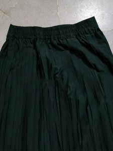 Emerald Green Pleated Maxi Skirt