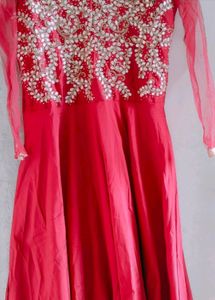 Red Embellished Salwar Kameez