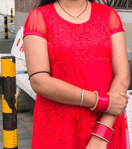 Red anarkali kurta