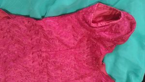 Vibrant Pink Floral Embroidered Blouse