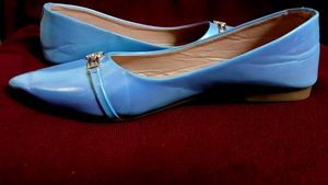 Elle Blue Pointed Ballerinas