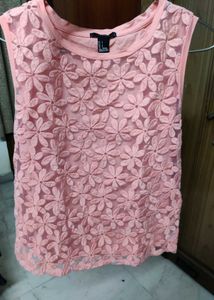 Flowers Engraved Sheer Top