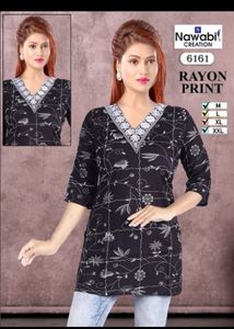 Rayon Print Tunic Top