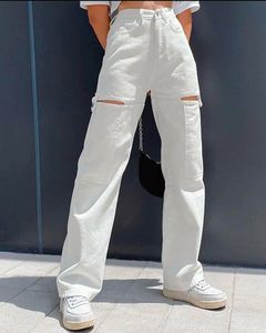 Ripped Straight Leg Jeans