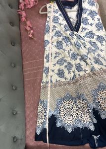 Boutique Made Blue Floral Print Dress, Size:34-36