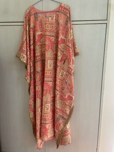 Ethnic Kaftan Kurta Set With Plazzo &amp; Sequin Belt