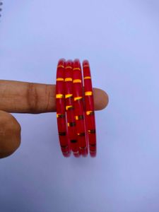 Red Bangles Set Of 4
