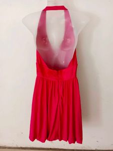 PINK FIT AND FLARE DRESS