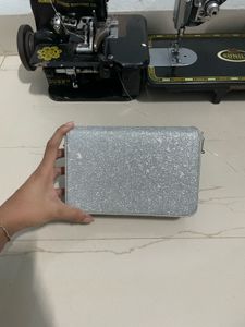Silver Glitter Clutch