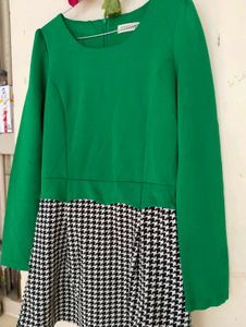 Green Houndstooth Mini Dress