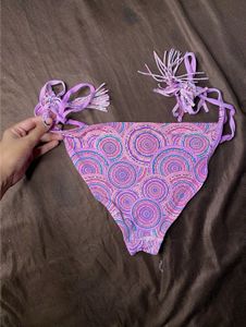 Purple Patterned Bikini Bottom