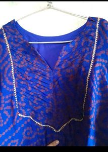 Blue And Red Kurta Set