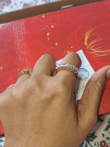 American Diamond Gems Embellished Bang Ring