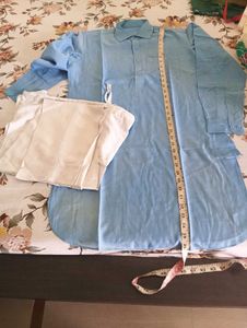Collar Kurta Of Blue Color With White Pjama